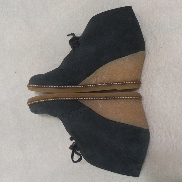 J. Crew MacAlister Dark Teal Suede Chukkas Wedge Booties NWOB - Picture 5 of 12